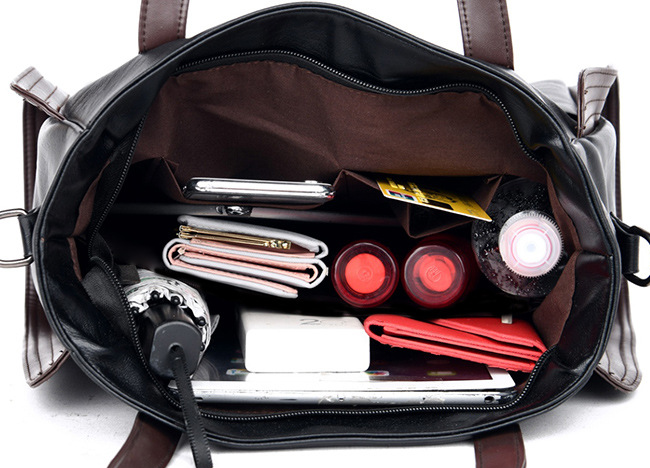 SOFT LEATHER LARGE CAPACITY FASHION TOTE HANDBAG