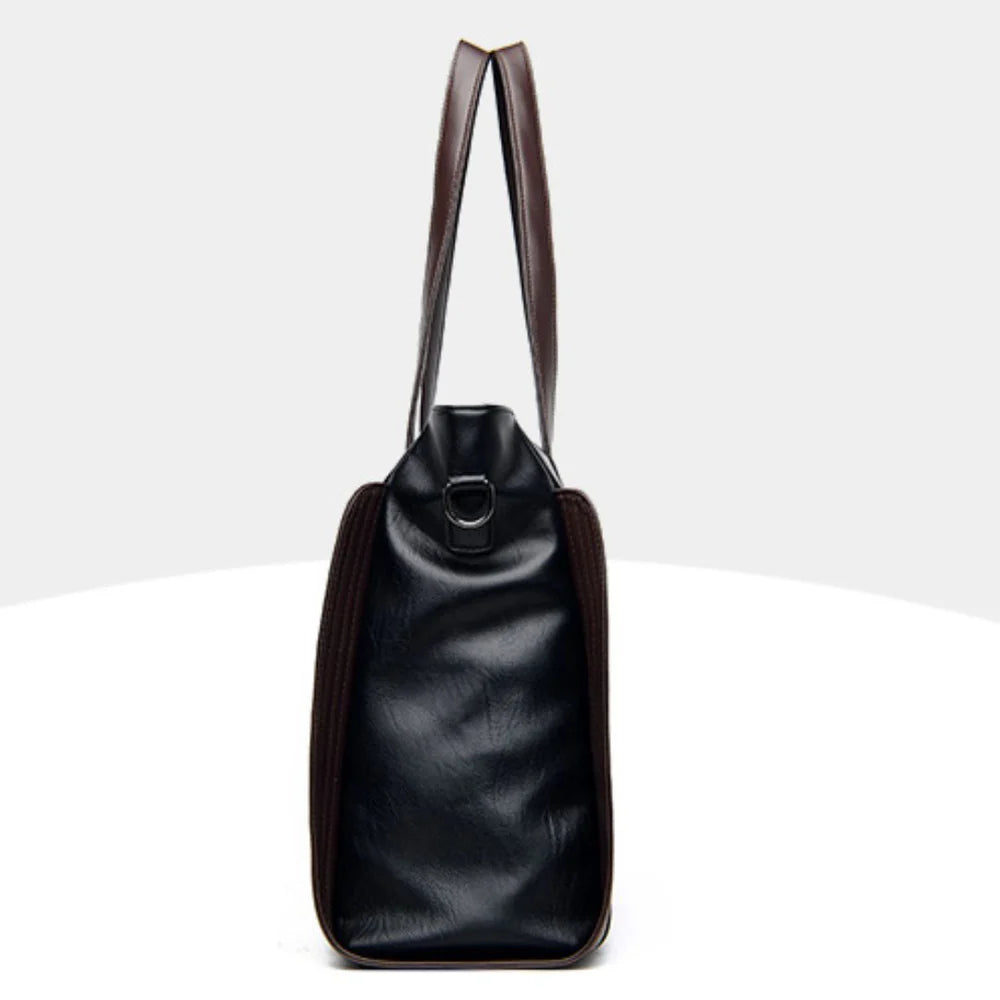 SOFT LEATHER LARGE CAPACITY FASHION TOTE HANDBAG